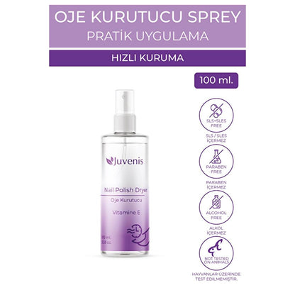 Spray secante de esmalte de uñas Juvenis para un secado rápido 100 ml