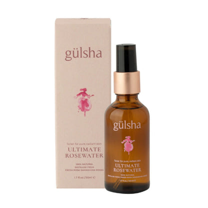 Ensemble de soins à la rose Gulsha avec eau de rose ultime et élixirs, 3 pièces