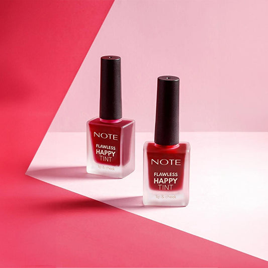 Note Cosmetics Flawless Happy Tint: Tinte para labios y mejillas Sweet Pink - Color natural, rubor líquido y tinte de labios de doble uso