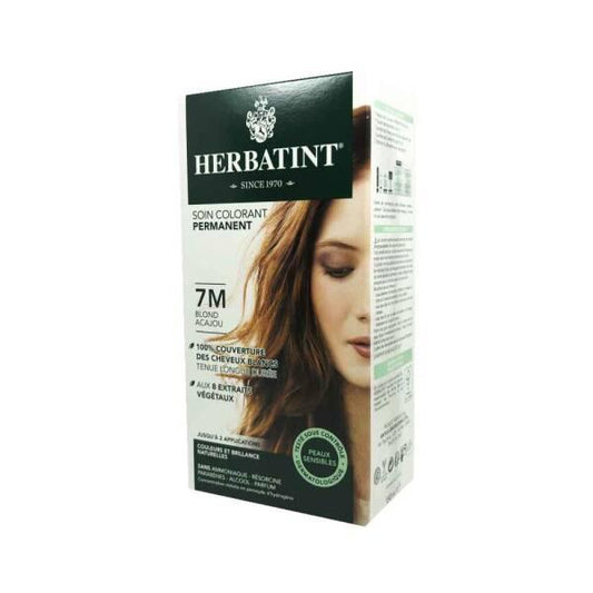 Coloration capillaire Herbatint 7M Blond Acajou : Kit de coloration végétale naturel, sans ammoniaque ni parabènes, pour cuir chevelu sensible