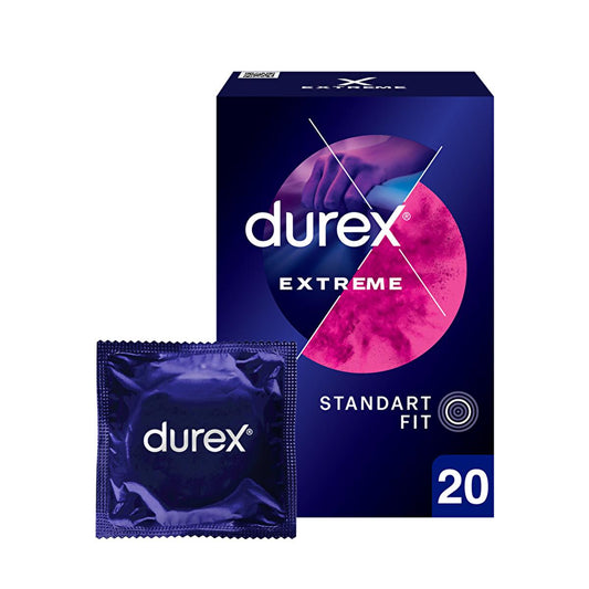 Préservatifs Durex Extreme - Retardants, texturés pour un plaisir intense - Boîte de 20