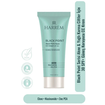 Crème CC SPF 30 Harrem Black Point pour peaux grasses 50 ml