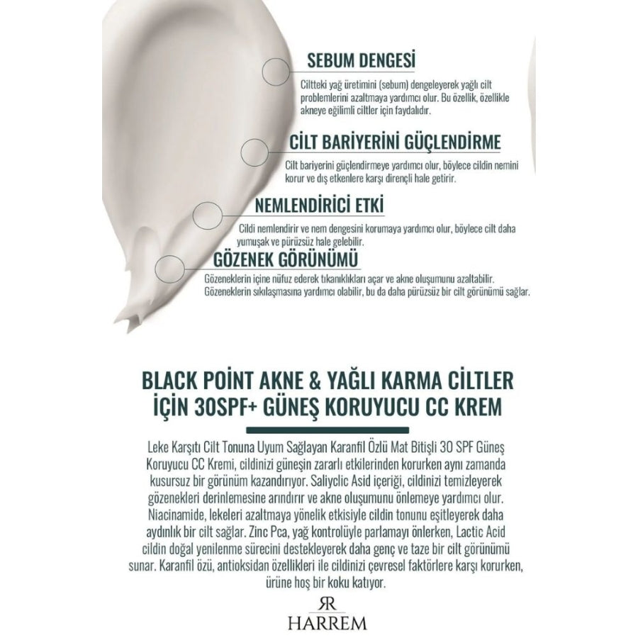 Harrem Black Point SPF 30 CC Cream for Oily Skin 50ml