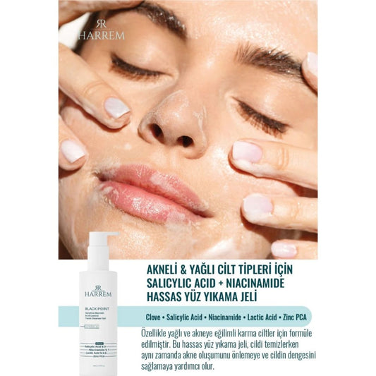Harrem Black Point Clarifying Face Wash Gel with Salicylic Acid 200ml