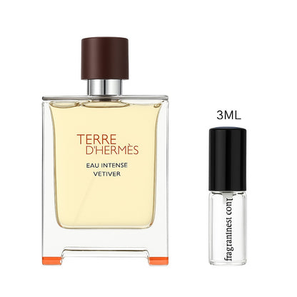Terre D’Hermès Eau Intense Vétiver Eau De Parfum Travel Spray | Sample Fragrant Nest 3mL Glass Spray (45 Sprays)