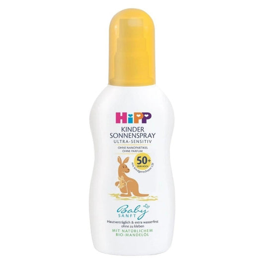 Spray protector solar Hipp Babysanft FPS 50+ para piel sensible 150ml