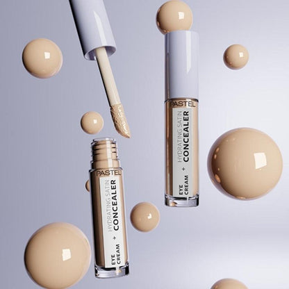Crema para ojos + Corrector satinado hidratante de Pastel Makeup: Ilumina y oculta las ojeras - Hidratación 24H para una mirada radiante