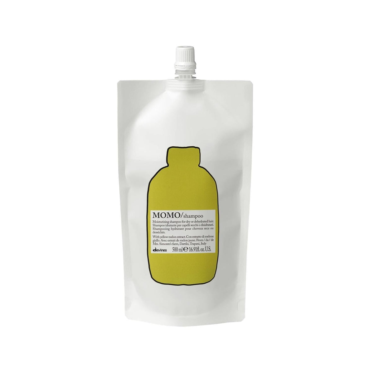 Davines Momo Moisturizing Shampoo - 500ml Hydrating & Protective Hair Care for Dry Damaged Hair