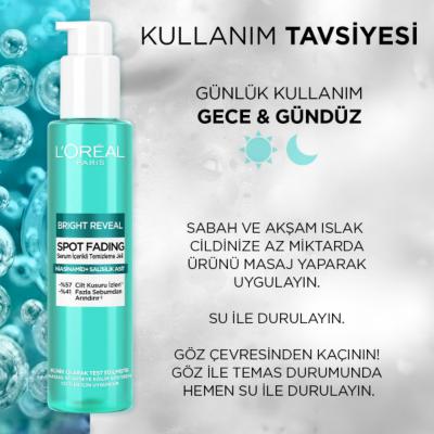 L'Oréal Paris Bright Reveal: Gel limpiador facial con niacinamida y ácido salicílico - Control de imperfecciones, iluminador, para piel sensible y con tendencia al acné