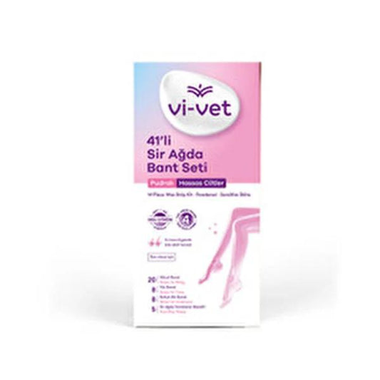 Bandas de cera en polvo Vivet de 41 unidades: depilación con resina natural, sin azúcar, para cuerpo, rostro y axilas - dermatológicamente probadas, suavidad duradera