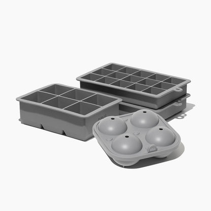 Juego de cubiteras de silicona para hielo y moldes esféricos
