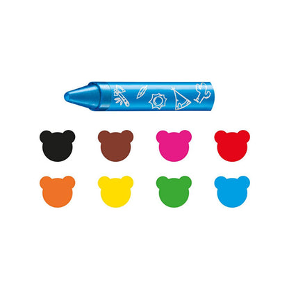 Peinture aux doigts Carioca pour tout-petits - Ensemble de 8 craies pastel, lavables, non toxiques, prise en main facile pour les enfants de 2 ans et plus