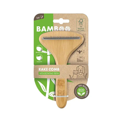 Peine desenredante de bambú M-Pets de 31 dientes para mascotas 10x17.5cm