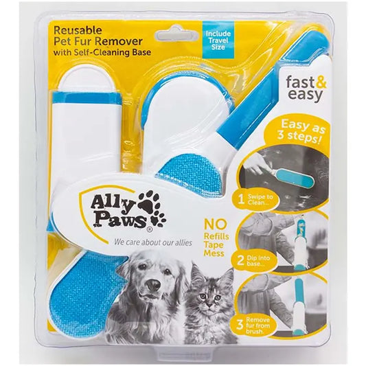Ally Paws Self-Cleaning Pet Hair and Lint Remover Brush Set