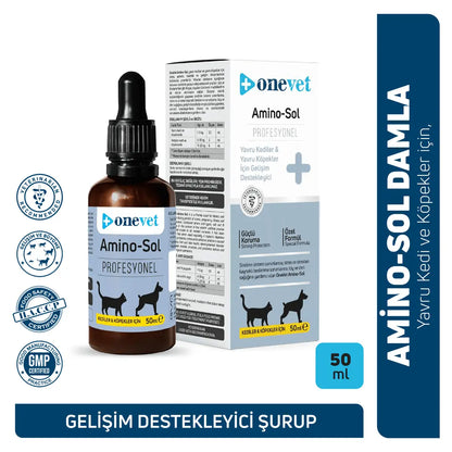 Gouttes de soutien à la croissance Onevet Amino-Sol pour chiots et chatons 30 ml