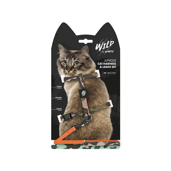 M-Pets Wild Jungle Cat Harness and Leash Set for Safe Walks