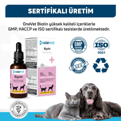 Gouttes Onevet Biotin pour le soutien de la peau et du pelage pour chiens et chats 30 ml