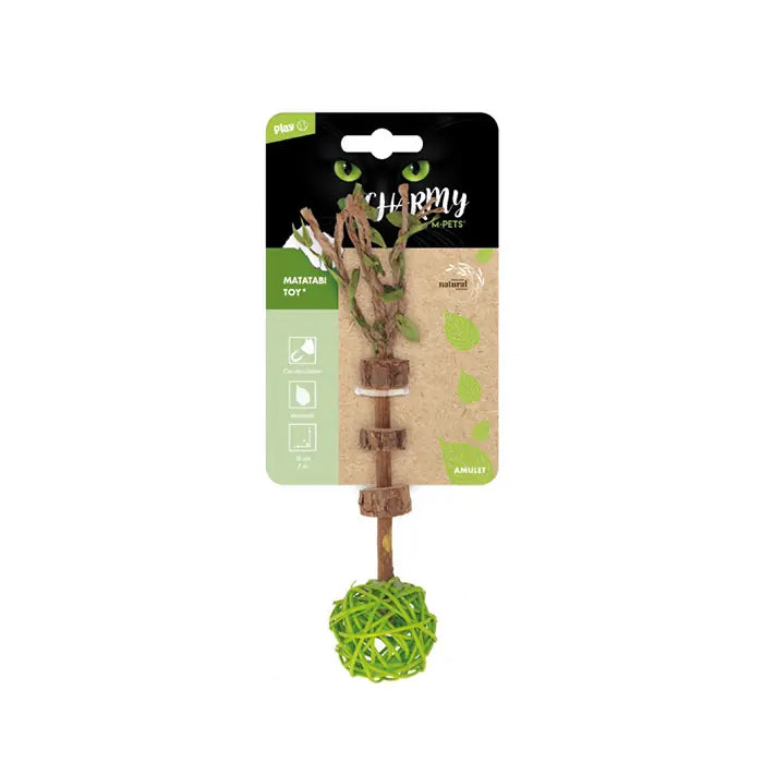 M-Pets Charmy Amulet Matatabi Cat Toy Green for Playtime