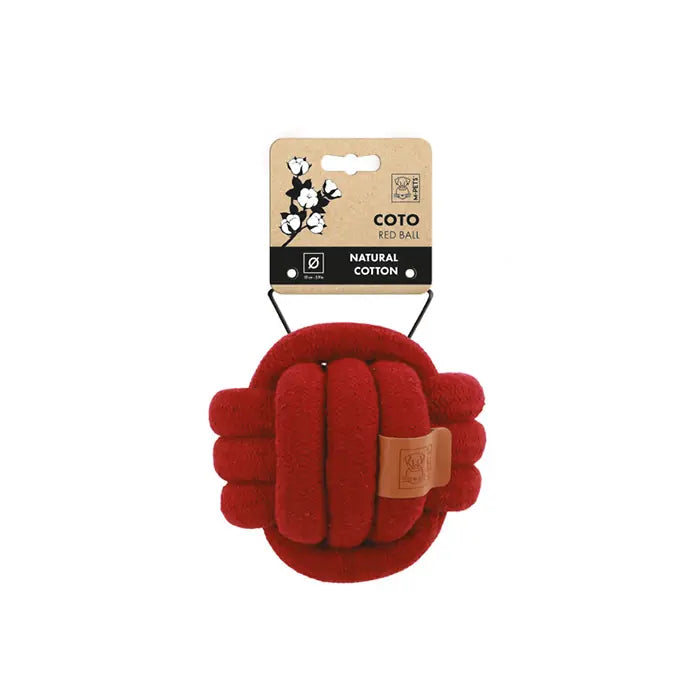 Jouet pour chien en coton tressé Coto Red Ball M-Pets 15 cm
