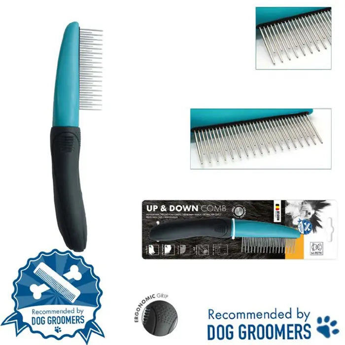 M-Pets Up Down Dog Grooming Comb for Detangling 5x22cm