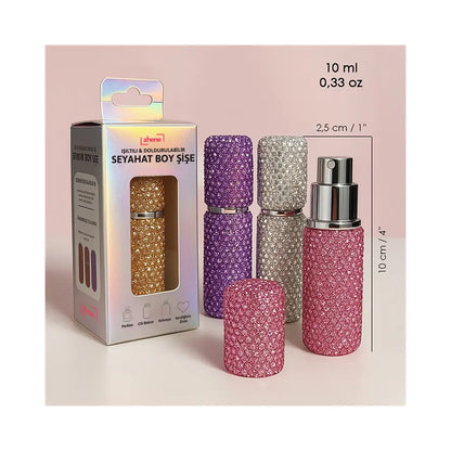Frasco de viaje recargable con diseño de cristal Juene, 1 unidad