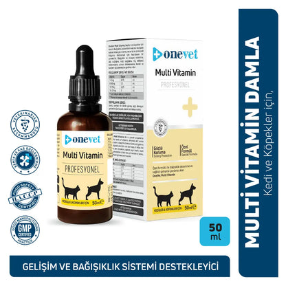 Gouttes Onevet Multi-vitamines pour le soutien immunitaire et la croissance des animaux de compagnie 30 ml