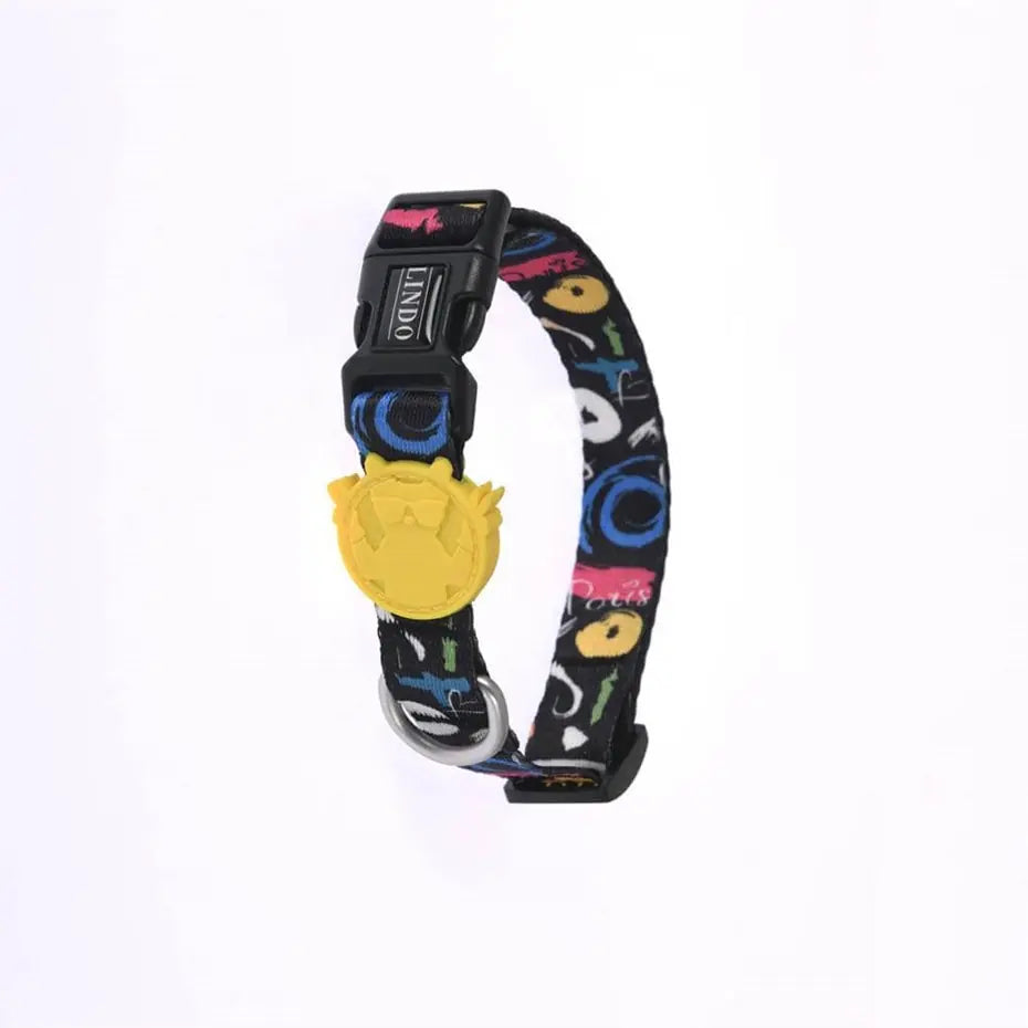 Collar para perro Lindo Enjoy, ajustable, estampado, mediano, 37-56 cm