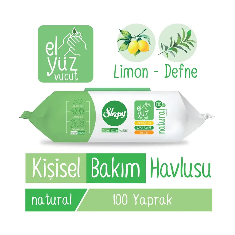 Sleepy Natural Personal Care Wipes for Gentle Cleansing 100 Count