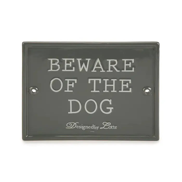 Plaque de signalisation « Attention au chien » en céramique Beeztees gris 20x16cm