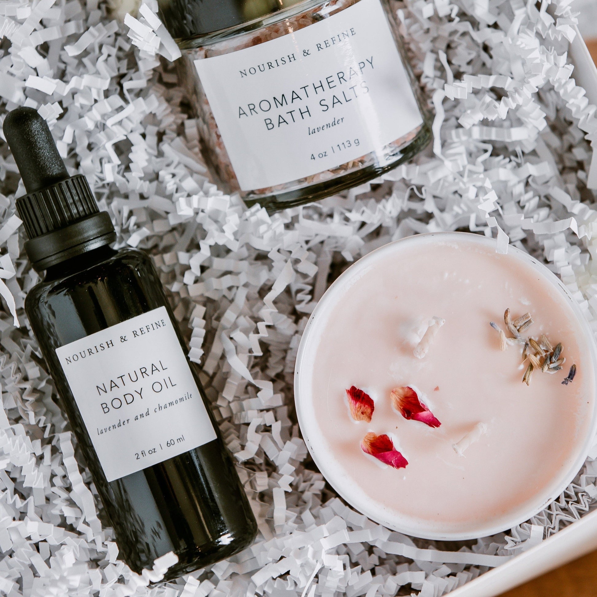 Nourish and Refine Stay In Luxury Bath Set Organic Bath Sets Nourish and Refine