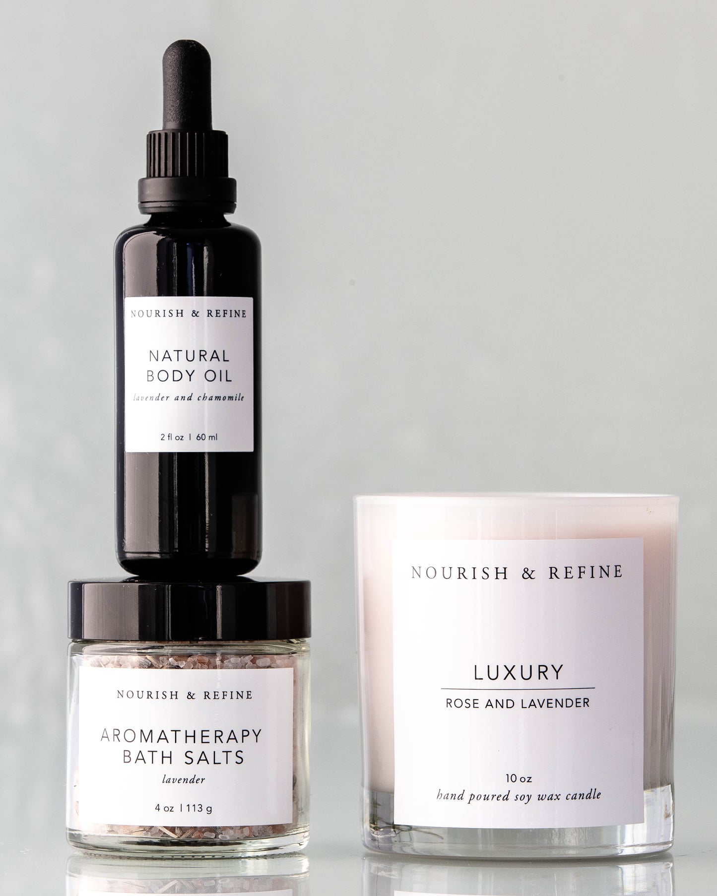 Nourish and Refine Stay In Luxury Bath Set Organic Bath Sets Nourish and Refine