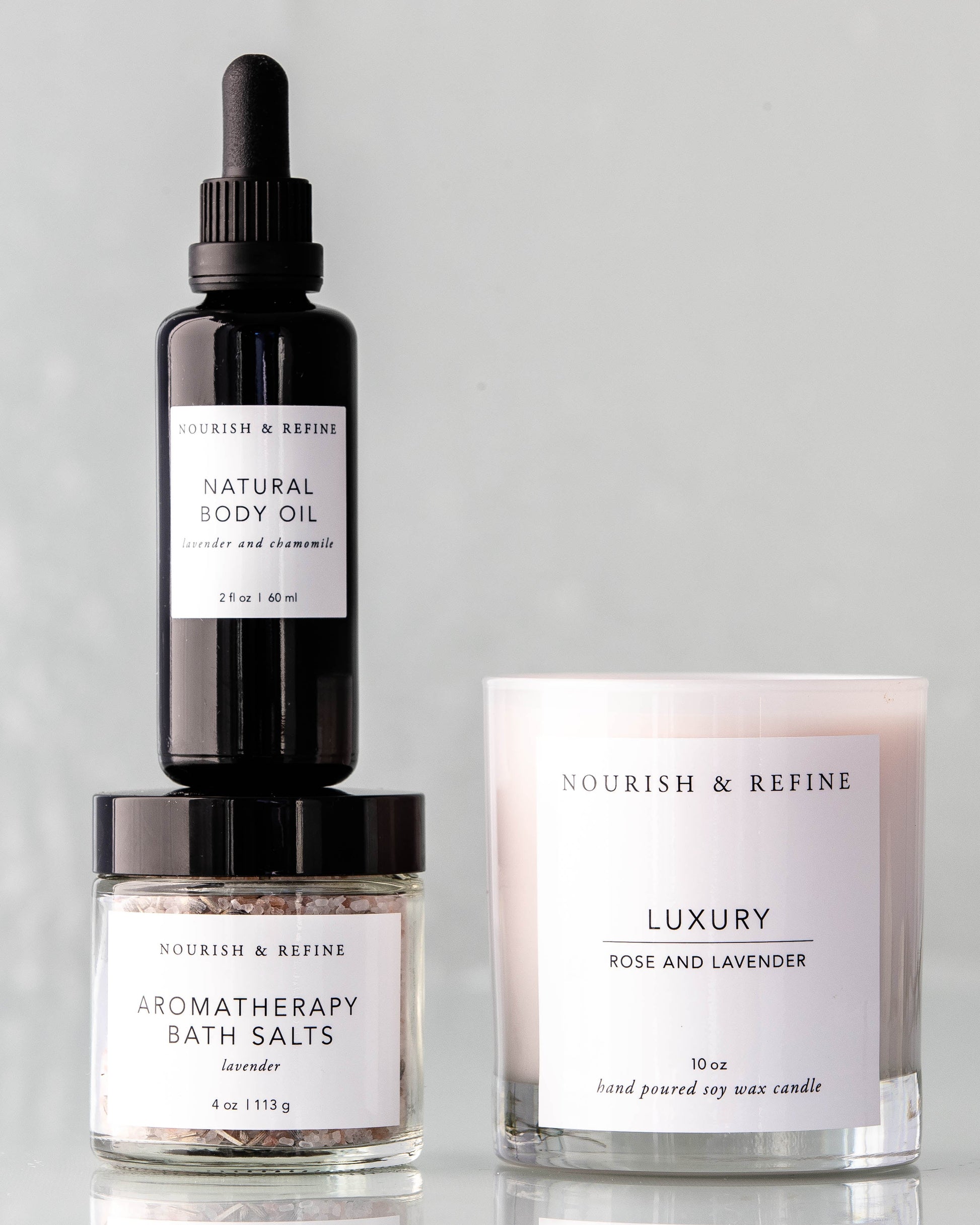 Nourish and Refine Stay In Luxury Bath Set Organic Bath Sets Nourish and Refine