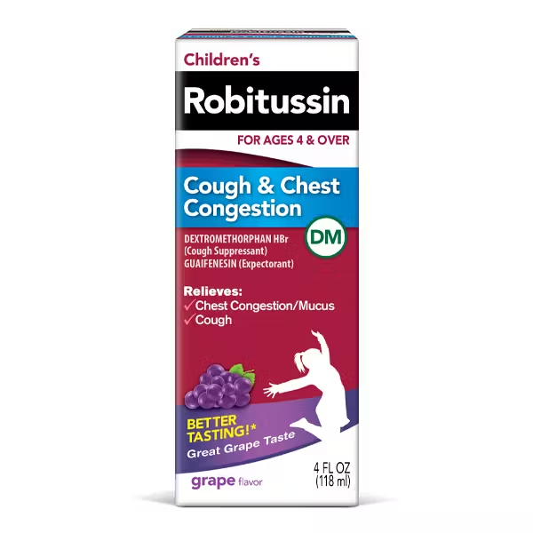 Children's Robitussin Cough & Cold Relief, Alcohol-Free 3 Oz Respiratory Care Pasteur Pharmacy