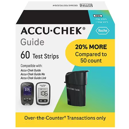 Accu-Chek Guide Test Strips 60 Ct Cash Only Blood Glucose Meters Pasteur Pharmacy