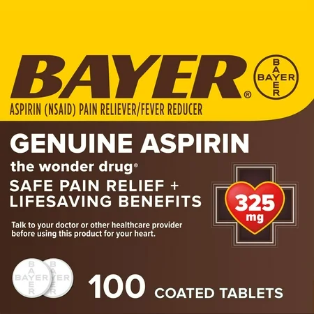 Bayer Genuine Aspirin 325 Mg Coated Tablets 100Ct Health & Beauty Pasteur Pharmacy