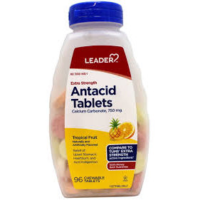 Leader® Extra Strength Antacid – Tropical Fruit (750 mg) Health Care Pasteur Pharmacy