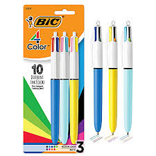 BIC® 4-Color Retractable Ballpoint Pen – 6 Pack (Medium/Fine Point) Pens Pasteur Pharmacy