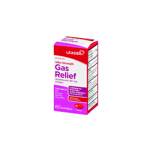 Leader™ Ultra Strength Gas Relief – 250 mg Simethicone (60 Softgels) Health Care Pasteur Pharmacy