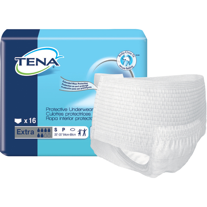 TENA® Protective Underwear Extra – Maximum Absorbency (64 Count: 4 Packs of 16, Small) Incontinence Aids Pasteur Pharmacy