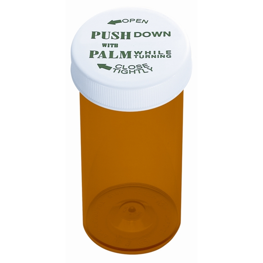 Revitalize™ Amber Vials – 20 Dram with CRC Safety Caps (Case of 180) Medical Pasteur Pharmacy