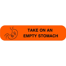 Pharmacy Auxiliary Label – "Take on Empty Stomach" (LL Series) Health Care Pasteur Pharmacy