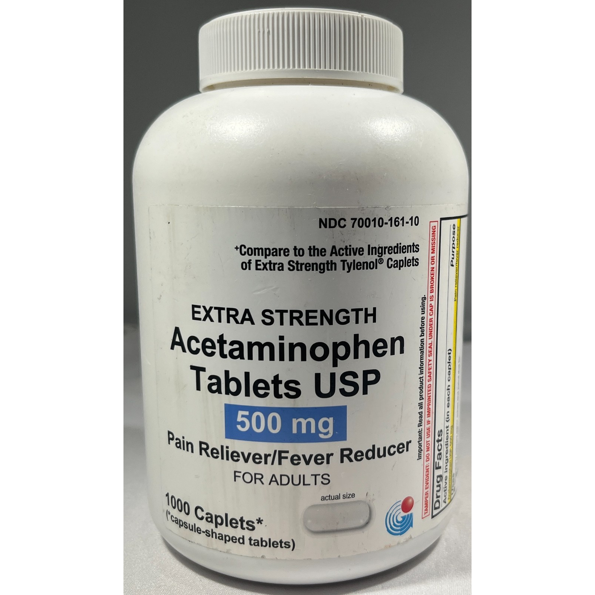 Acetaminofén 500 mg cápsula de potencia extra 1000 unidades