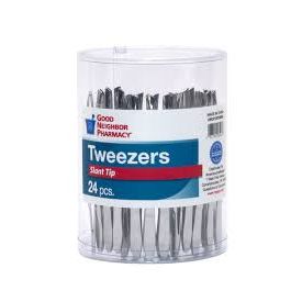 GNP Stainless Steel Slant Tip Tweezers (1 Count) Tweezers Pasteur Pharmacy