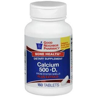 GNP Calcium + Vitamin D Tablets 500 mg, 160 Count Vitamins & Supplements Pasteur Pharmacy