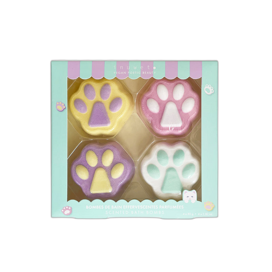 Inuwet Bath Bomb Set Paw Shaped Scented Bath Fizziers 4 Pieces