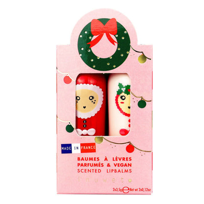 Duo de baumes à lèvres Inuwet Bow Figure Mangue & Barbe à papa 2x3,5g