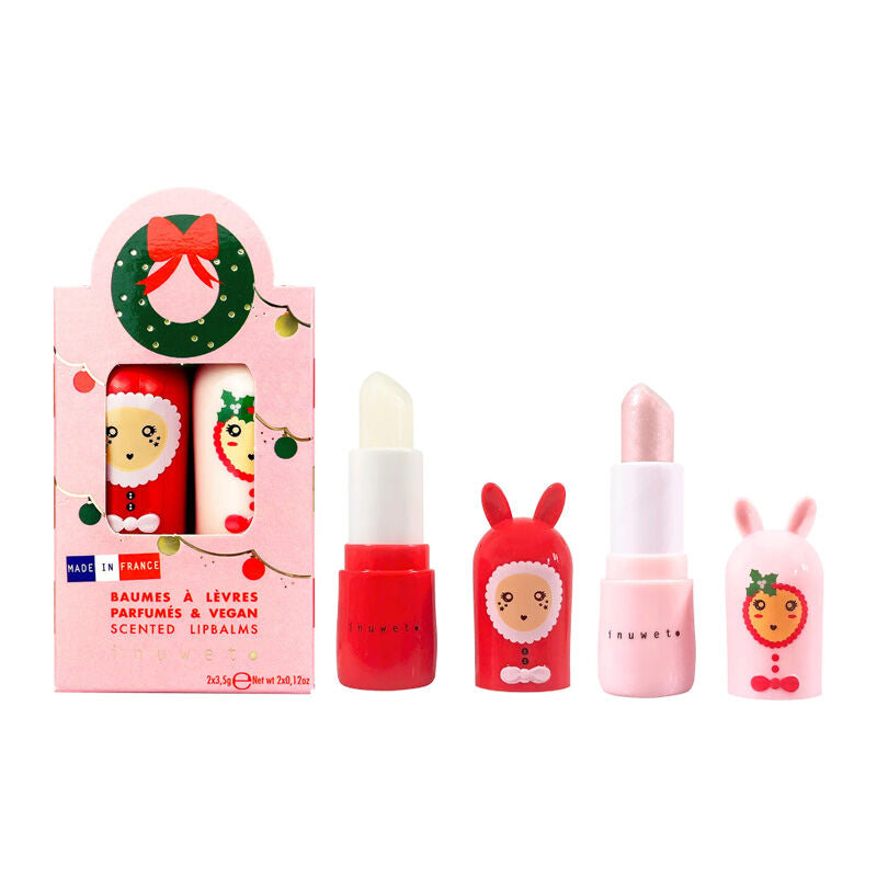 Duo de baumes à lèvres Inuwet Bow Figure Mangue & Barbe à papa 2x3,5g