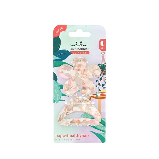 Ensemble de 2 pinces à cheveux Invisibobble Clipstar M Oasis Refreshed Bloom