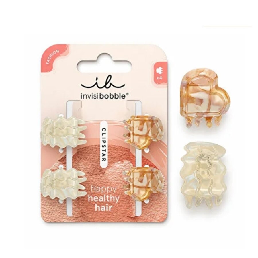 Invisibobble Clipstar XS Petit Rainbow Mini Hair Clips 4-Pack