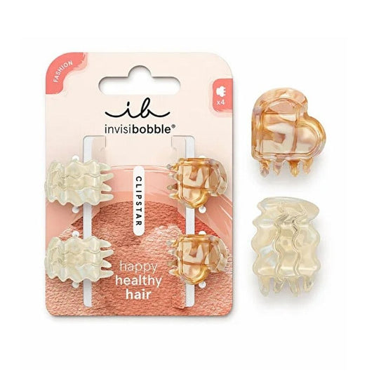 Invisibobble Clipstar XS Petites pinces à cheveux arc-en-ciel, lot de 4
